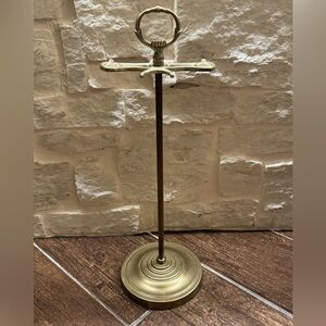 Vintage Solid Brass Fireplace Poker Stand